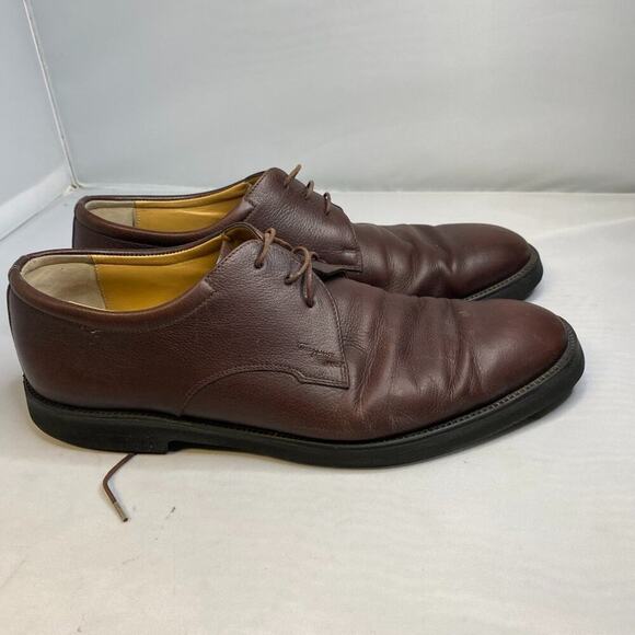 Salvatore Ferragamo Brown Leather Lace Up Men's Shoes Sz 10.5 D oxford - Picture 1 of 6